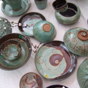 Debra Griffin pottery at Annual Jamaica Plain Open Studios