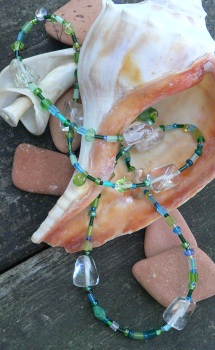 Green and Ice - beaded jewelry by Debra A. Griffin