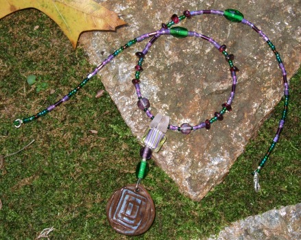 Purple and Green - beaded jewelry by Debra A. Griffin