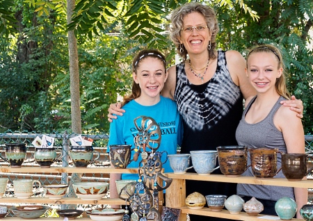 debra griffin demo and pottery at the ashland farmers market in Ashland, Massachusetts